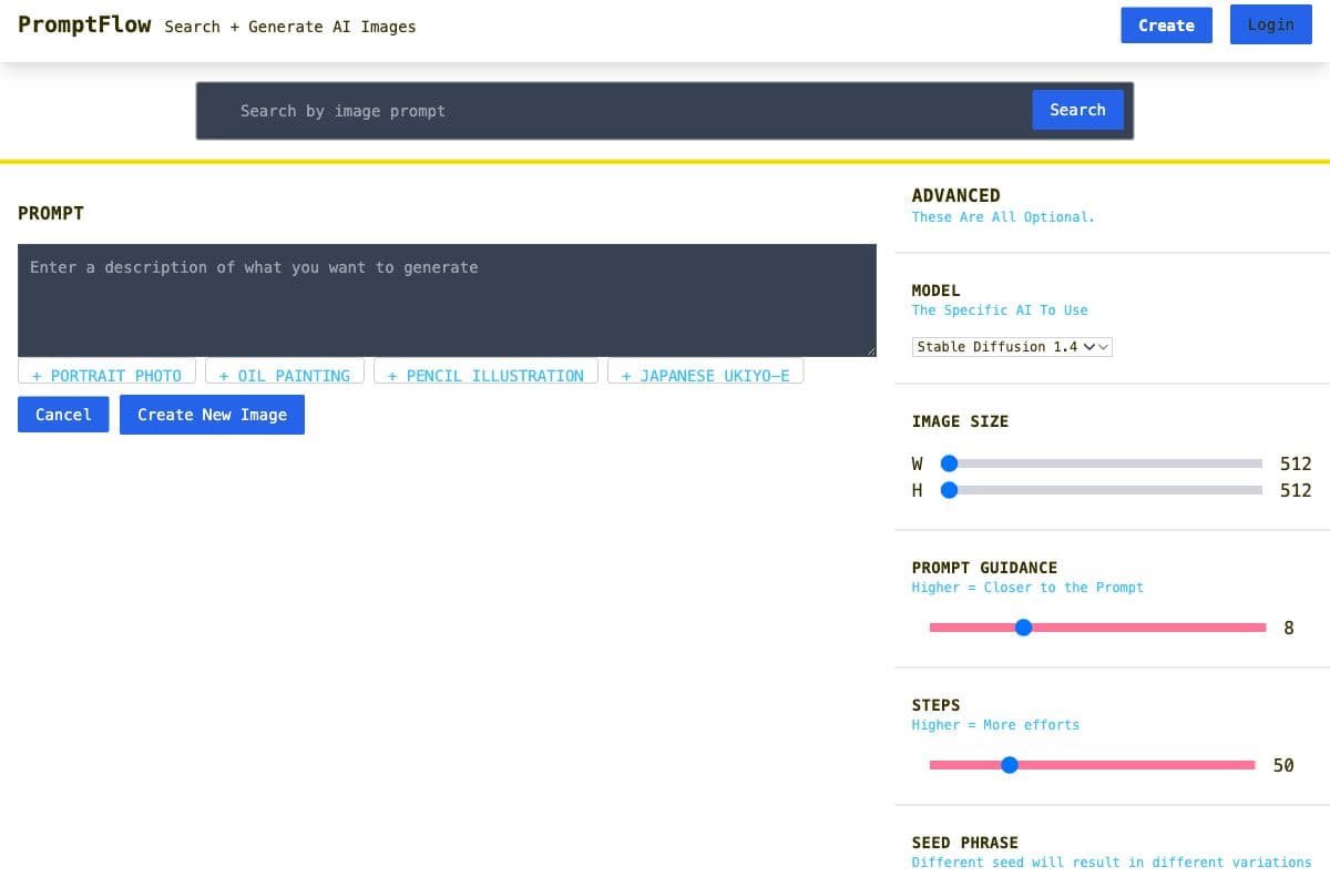 PromptFlow - AI Image Generator