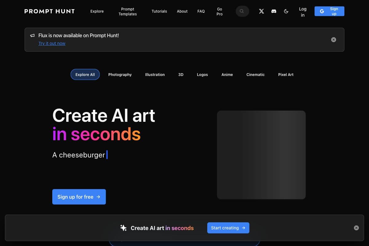 Prompt Hunt - Create AI Art in Seconds