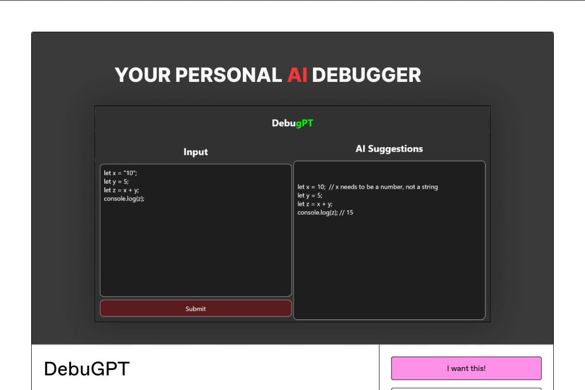 DebuGPT: Your Personal Debugger