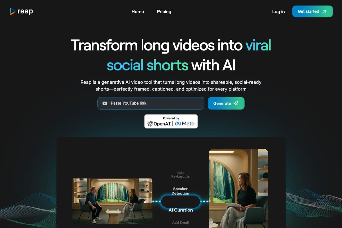 Reap: AI-Powered Video Conversion Tool