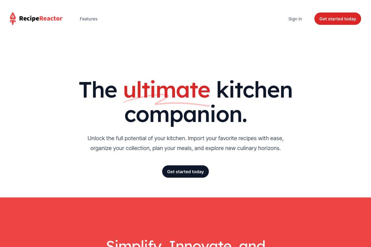 Recipe Reactor: The Ultimate Kitchen Companion