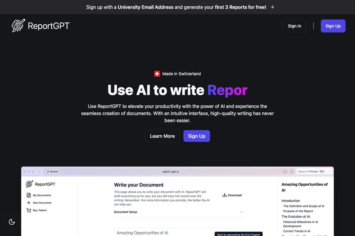 ReportGPT - AI-Powered Report and Document Generation