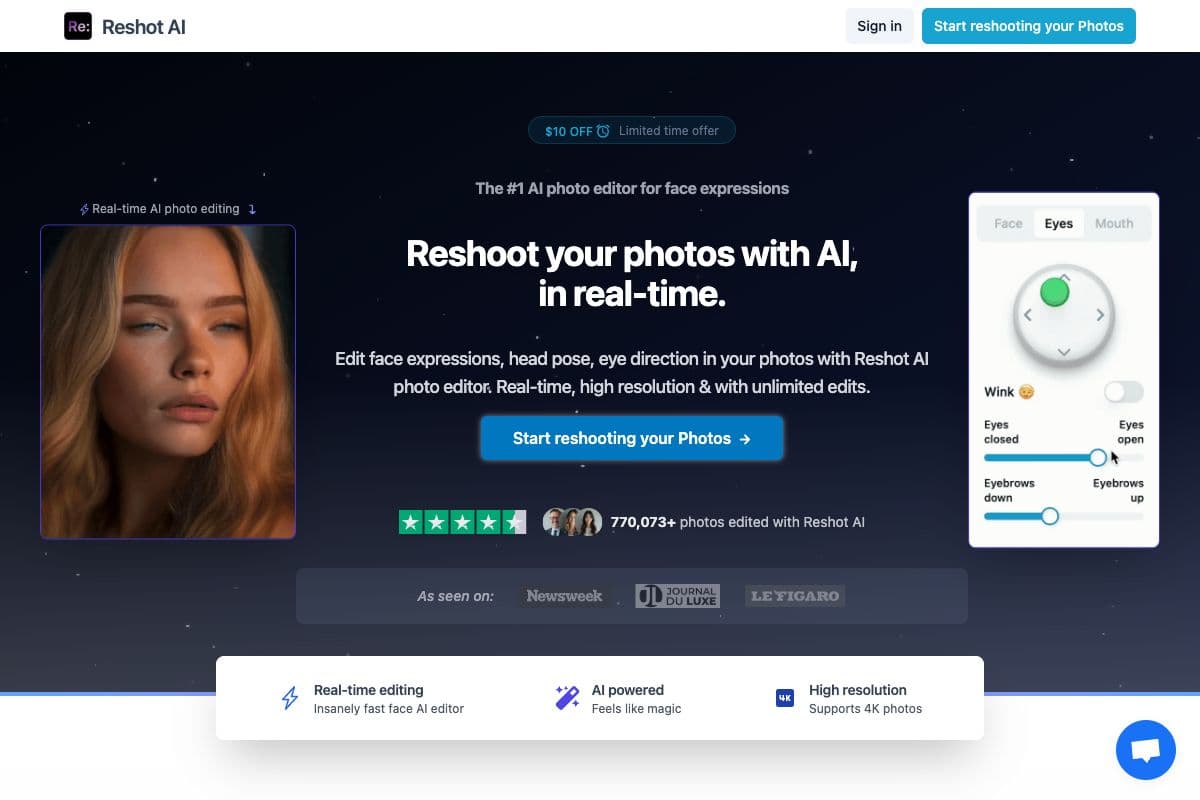 Reshot AI - Real-Time AI Photo Editing
