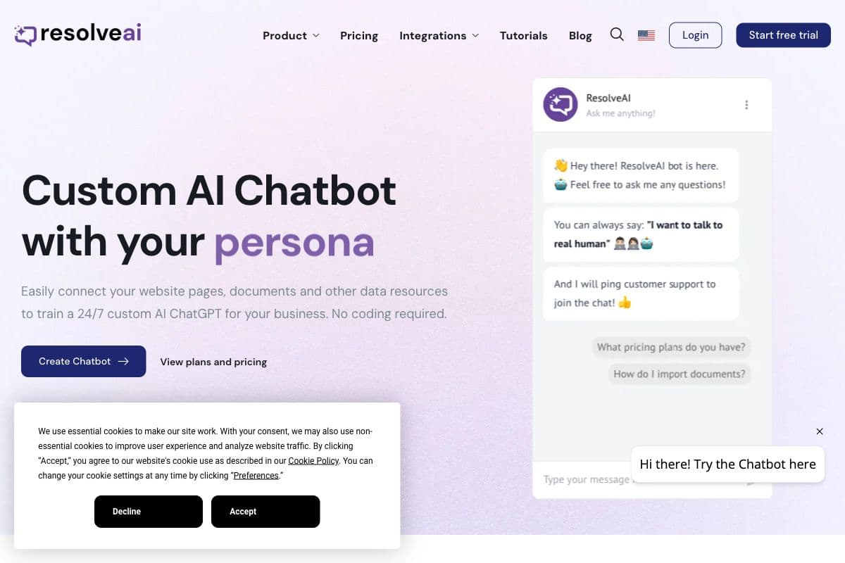 ResolveAI - Custom AI Chatbot Solution