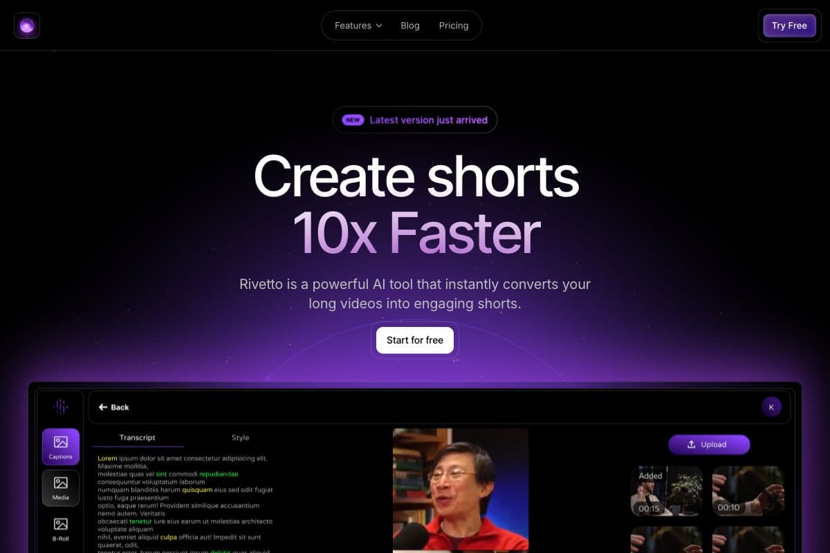 Rivetto: AI Video Shorts Converter