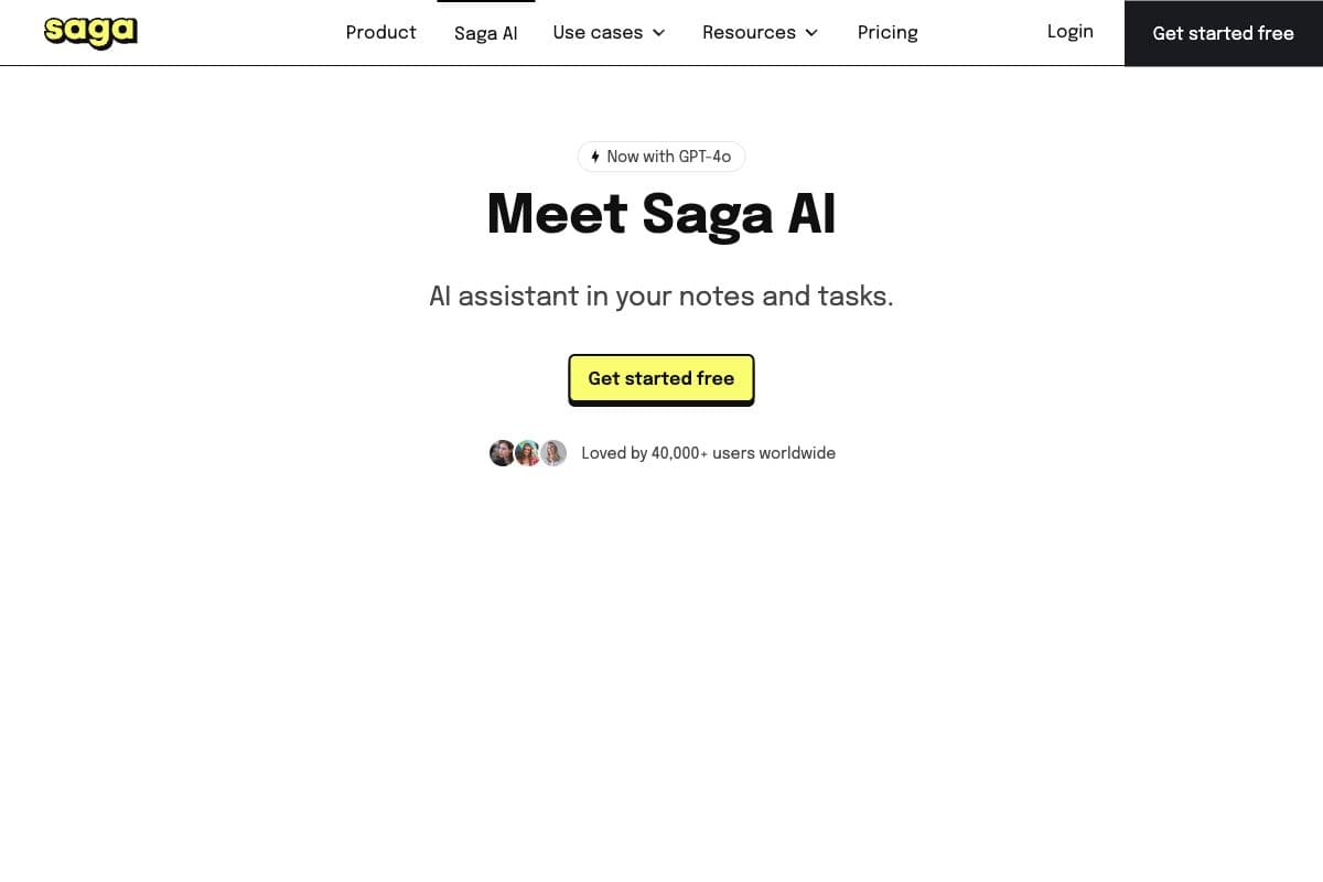 Saga AI: The AI Assistant for Notes and Tasks