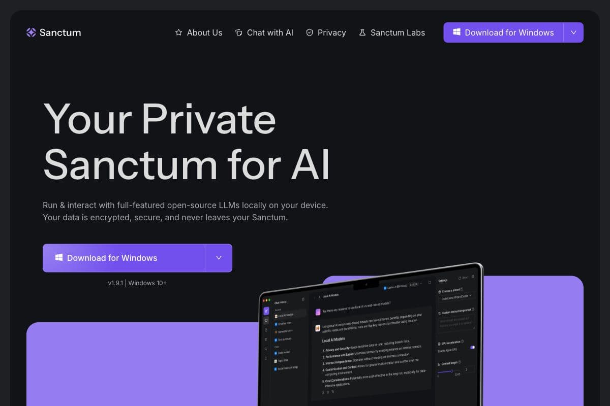 Sanctum Labs - Your Private Sanctum for AI