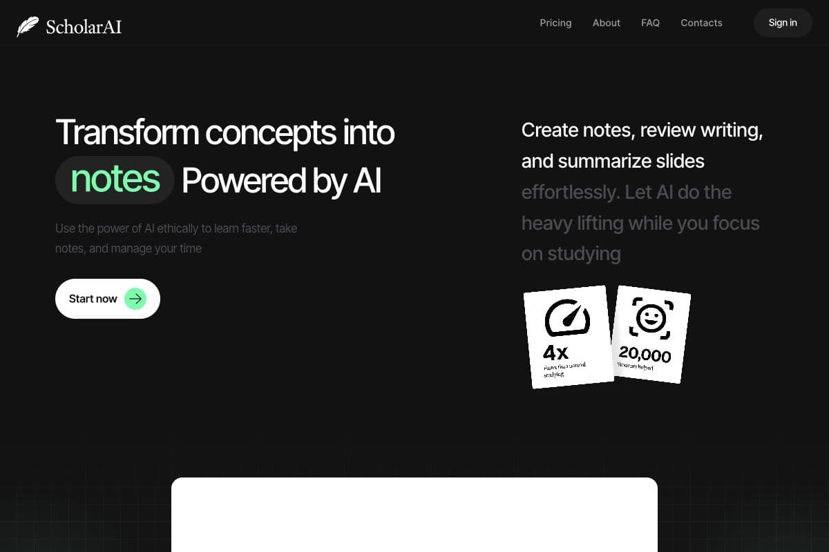 ScholarAI - AI-powered Note-Taking and Study Aids