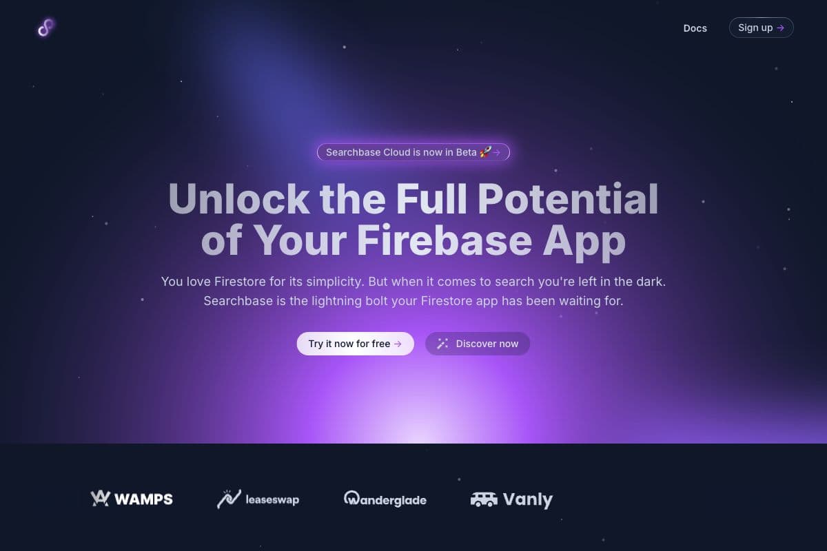 Searchbase Cloud: Advanced Search for Firestore Apps