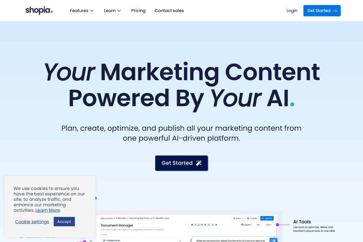 Shopia: AI-Powered Marketing Automation Tool