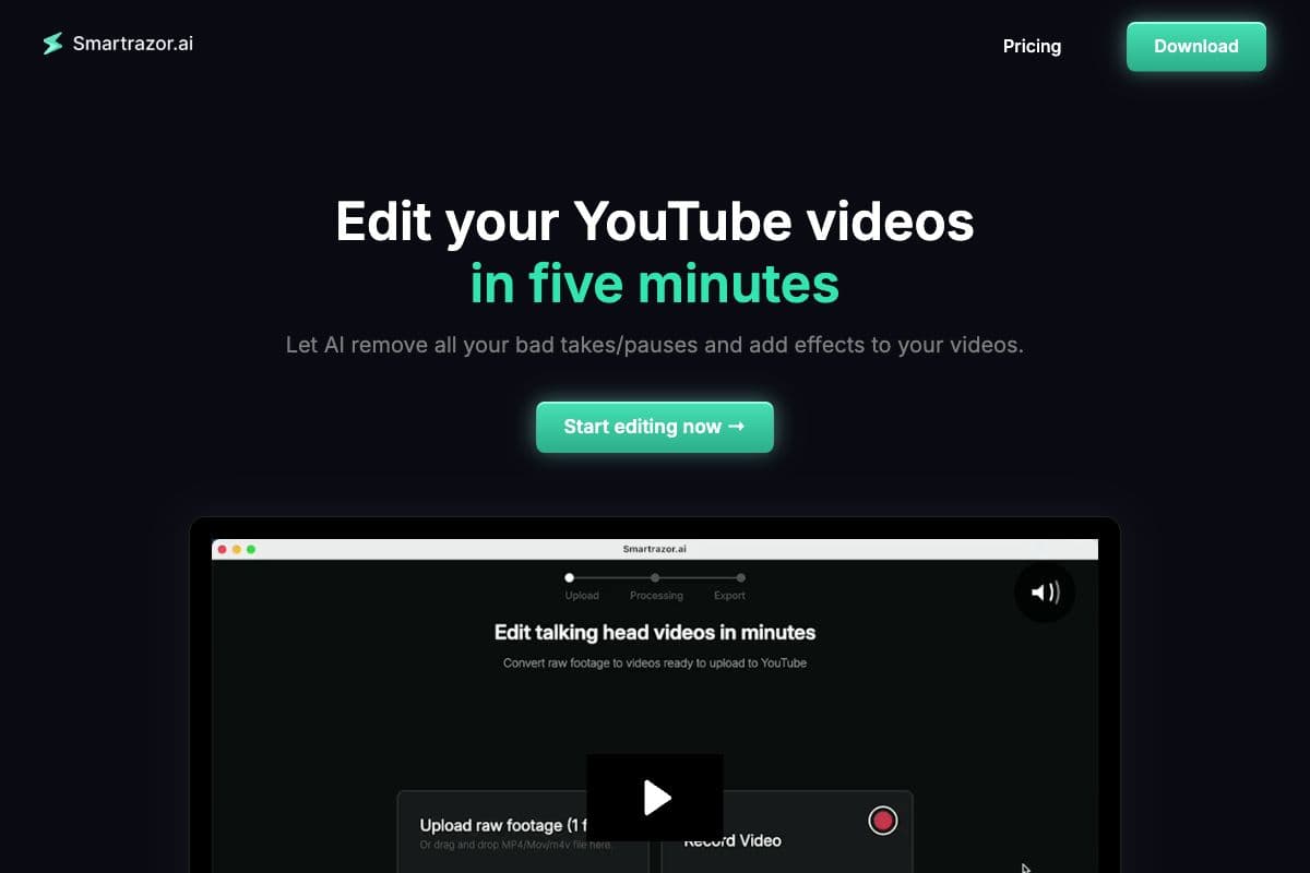 Smartrazor.ai: Automated Video Editing for YouTube Creators