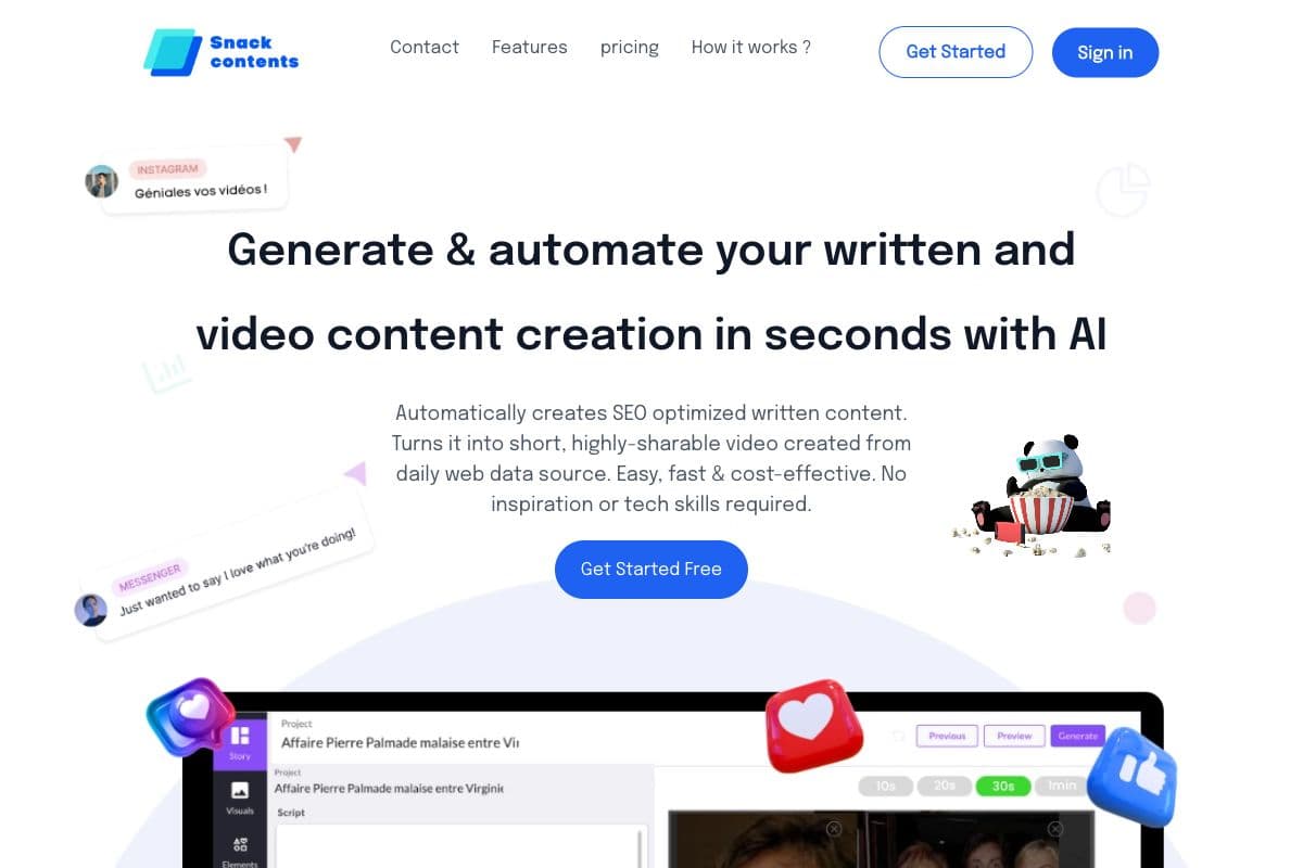 SnackContents: AI-Driven Content Creation & Automation Tool