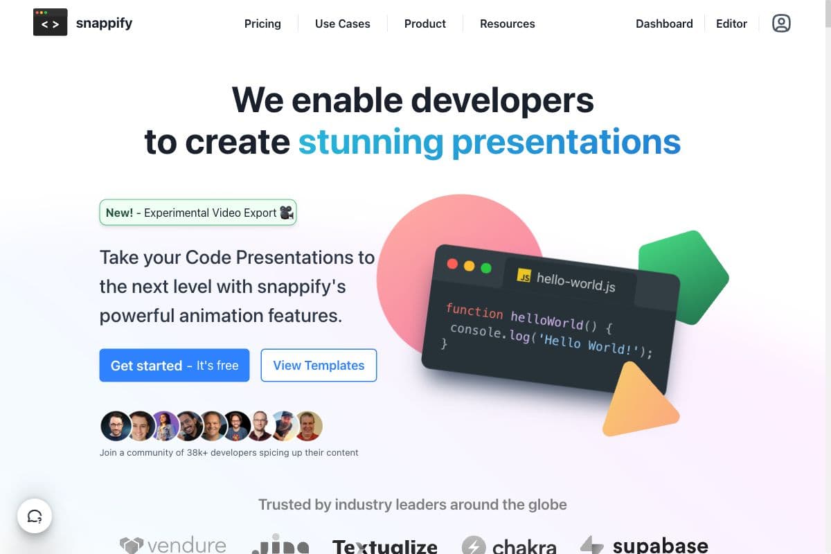 snappify - Create Stunning Code Presentations