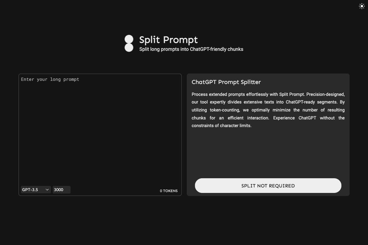 ChatGPT Prompt Splitter