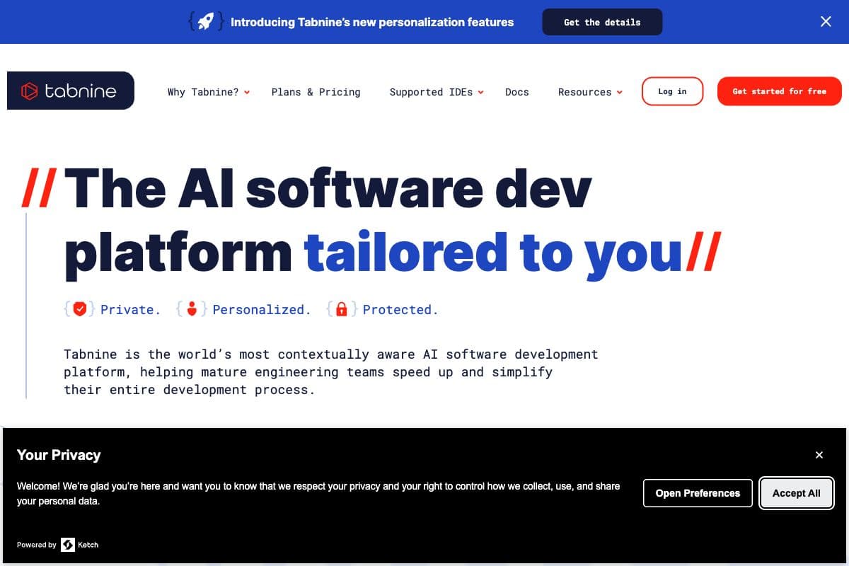 Tabnine - AI Software Development Platform