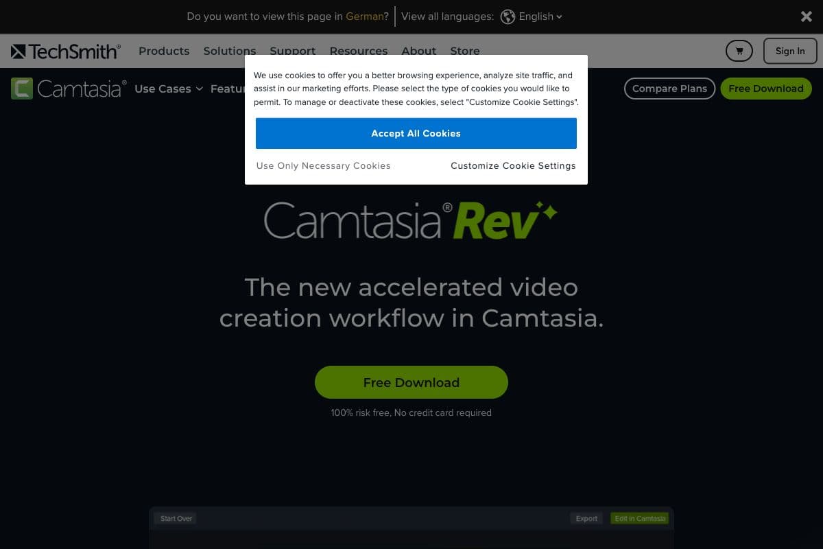 Rev Video Creation Tool in Camtasia