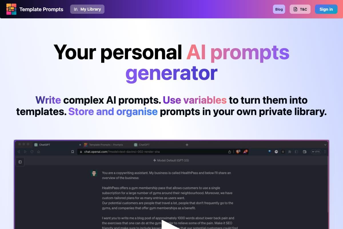 Your Personal AI Prompts Generator