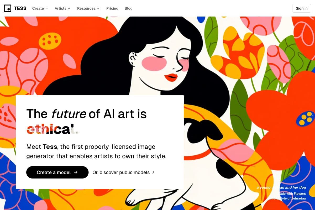 Tess: Ethical AI Image Generator