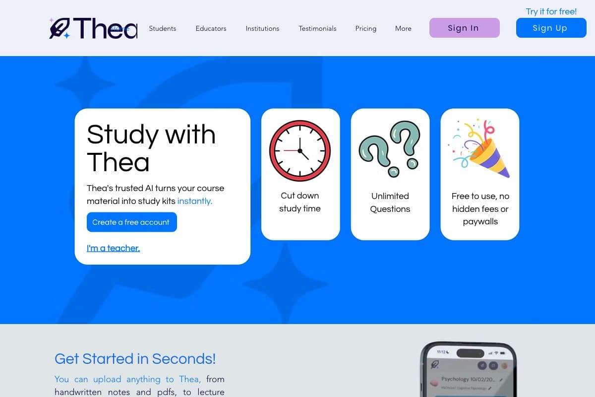 Study with Thea - AI-Powered Learning Tool