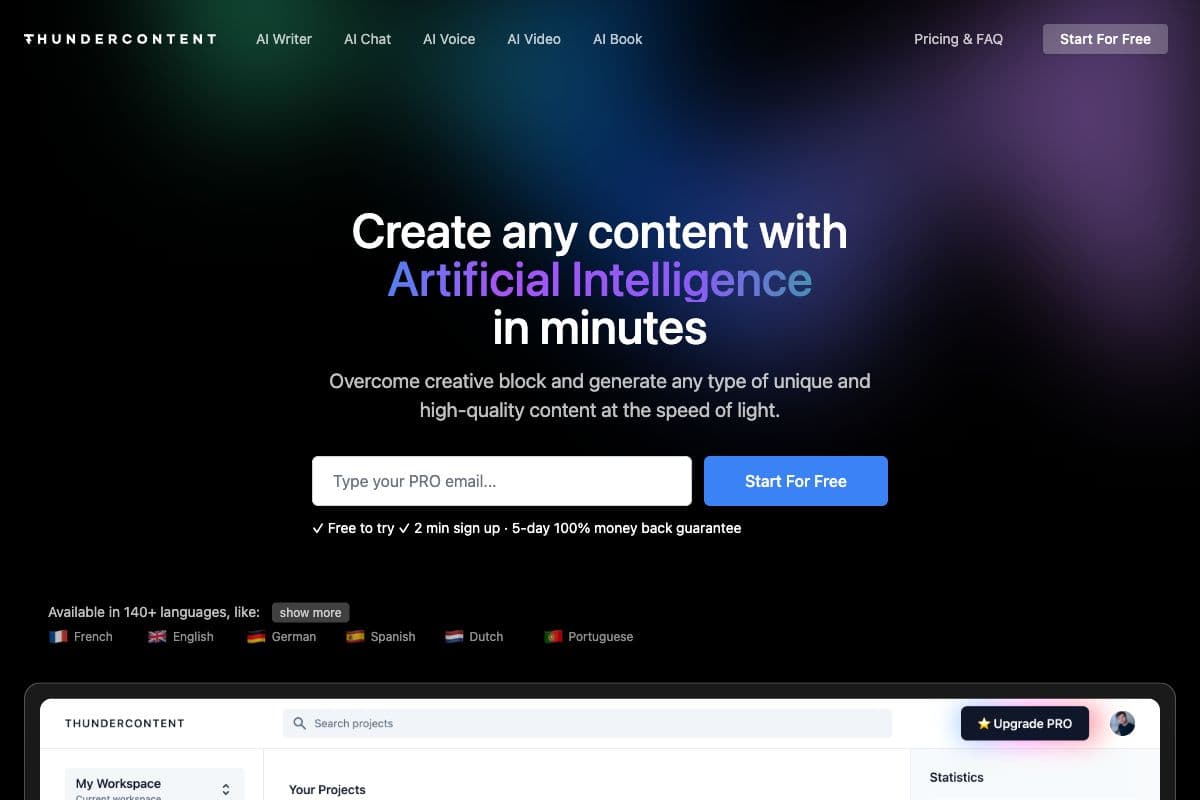 Thundercontent - AI Content Platform