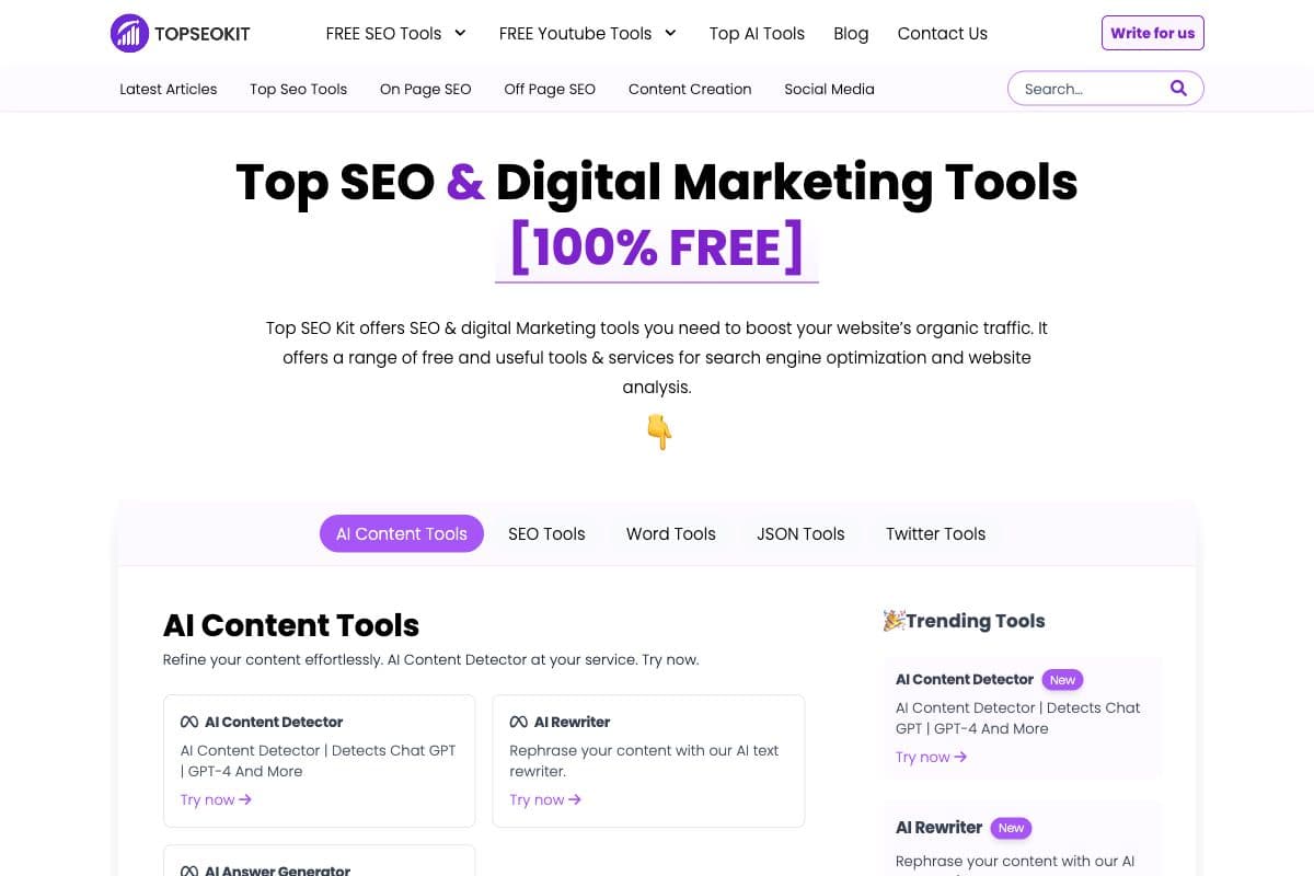 Top SEO Kit - Free SEO & Digital Marketing Tools