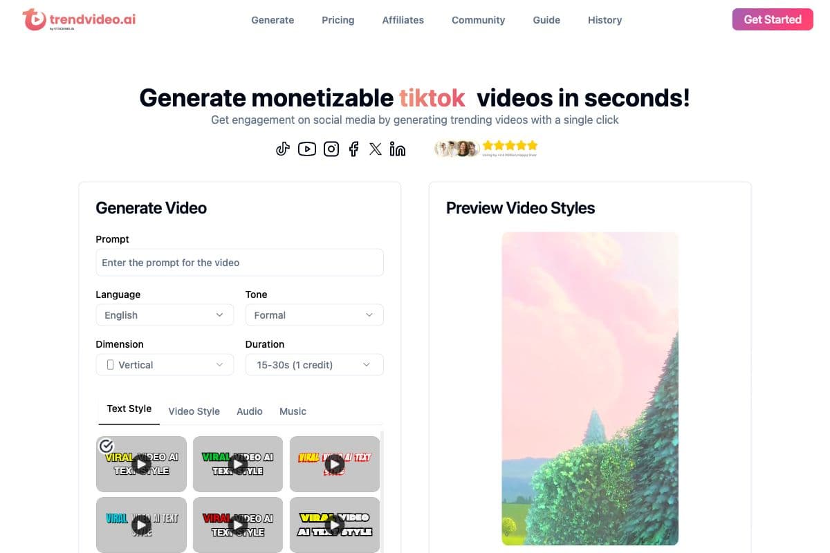 TrendVideo AI: Monetize TikTok Videos Instantly