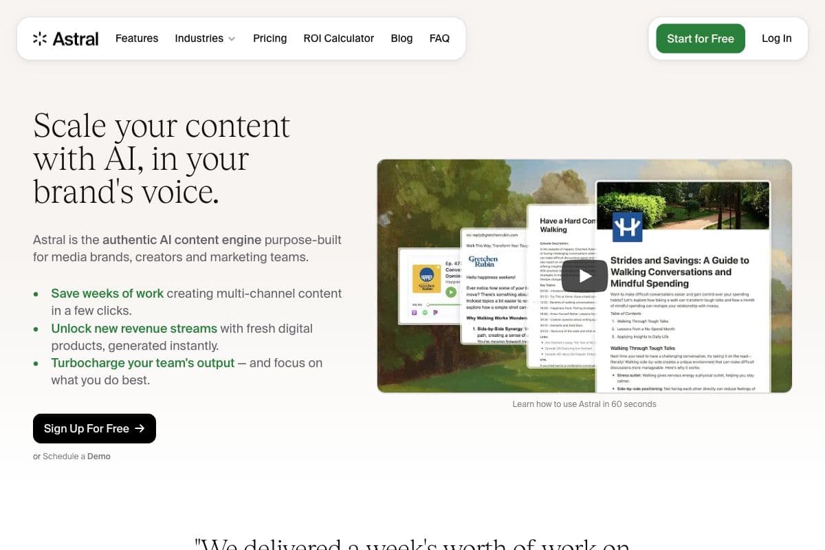 Astral: AI Content Engine for Media and Marketing