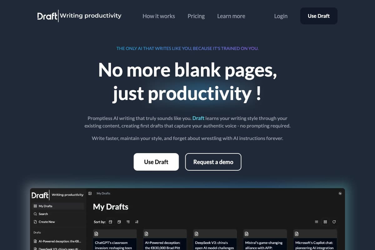 Draft - The Only AI That Writes Like You