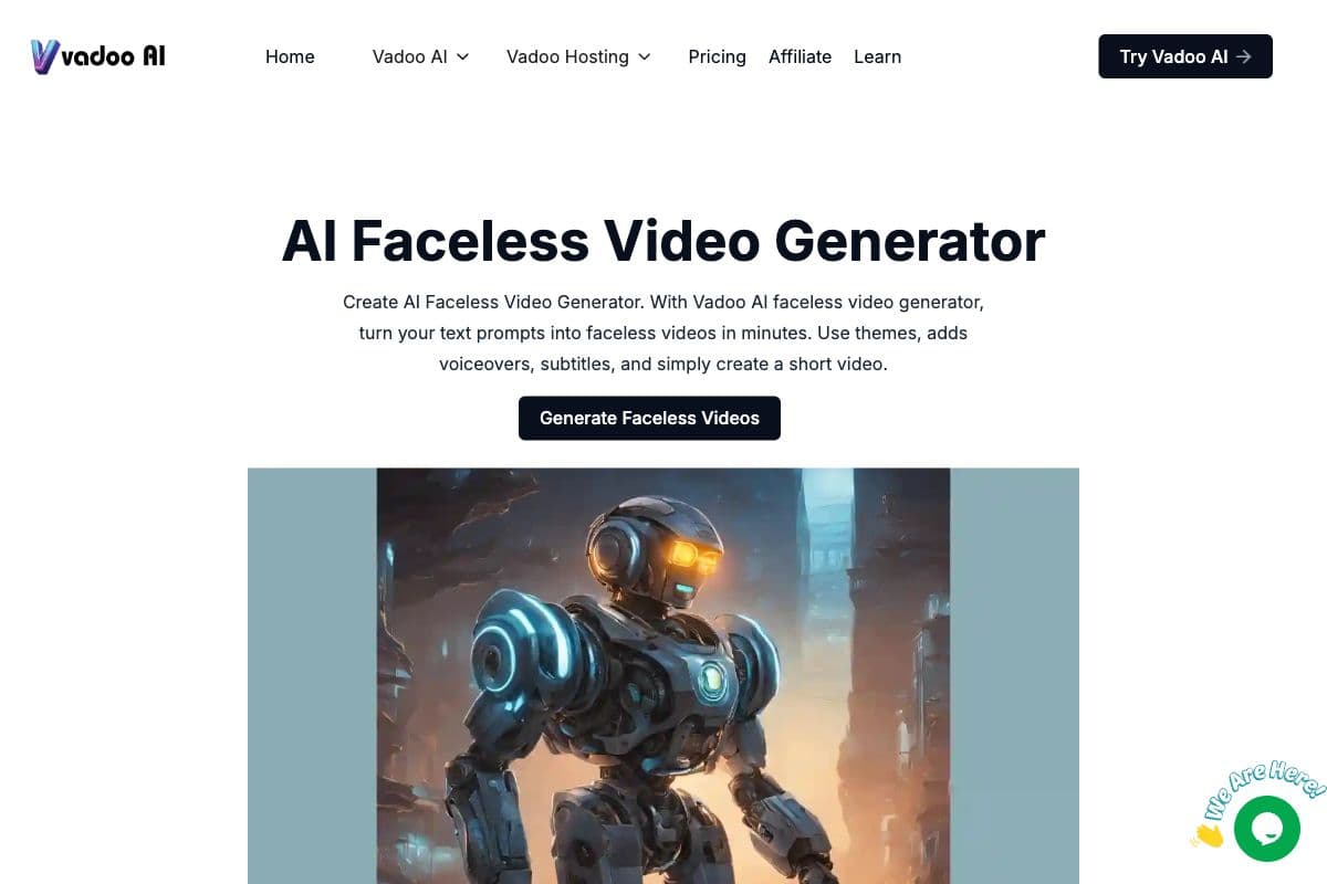 Vadoo AI Faceless Video Generator