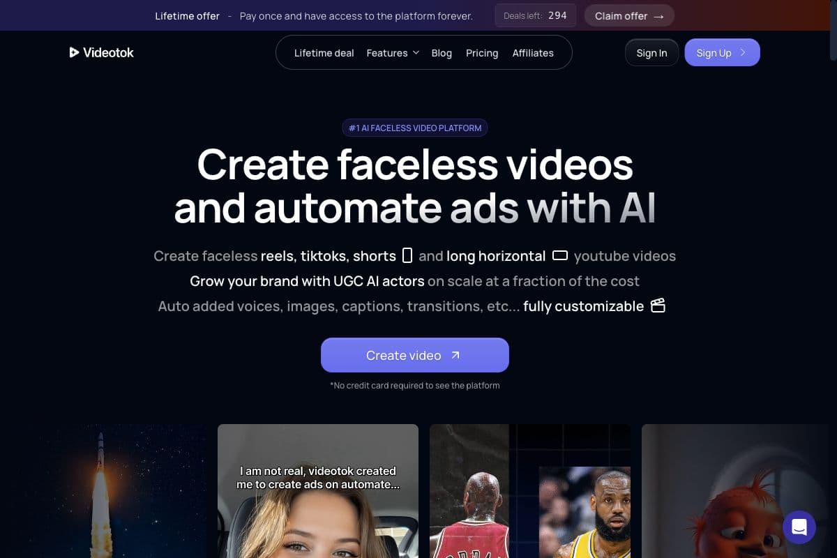 VideoTok - AI Faceless Video Platform