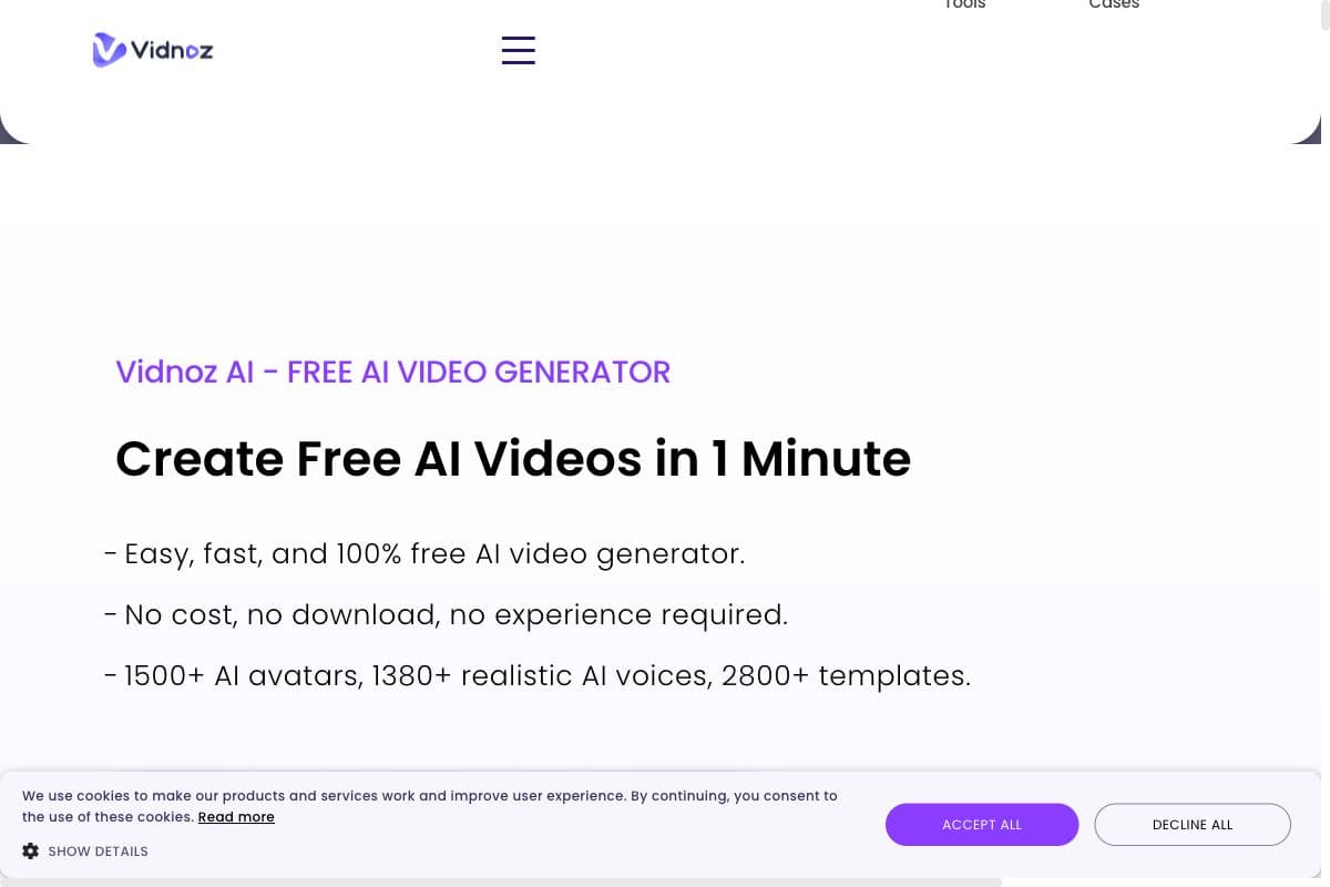 Vidnoz AI - FREE AI VIDEO GENERATOR