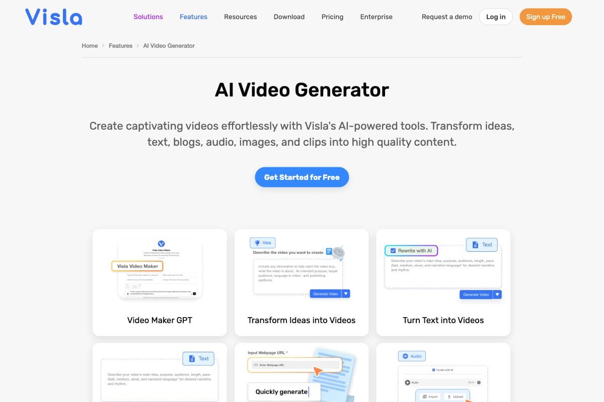 Visla AI Video Creation and Editing Platform