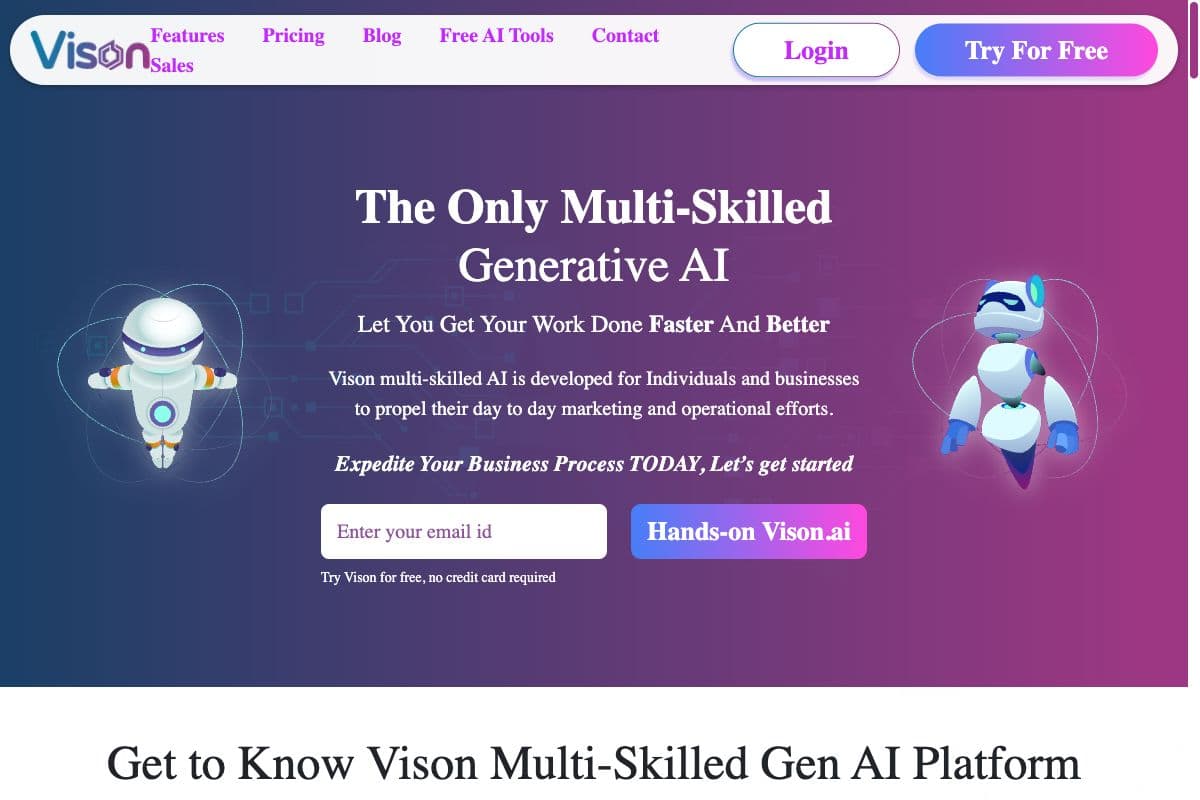 Vison.ai: Multi-Skilled Generative AI for Content Creation