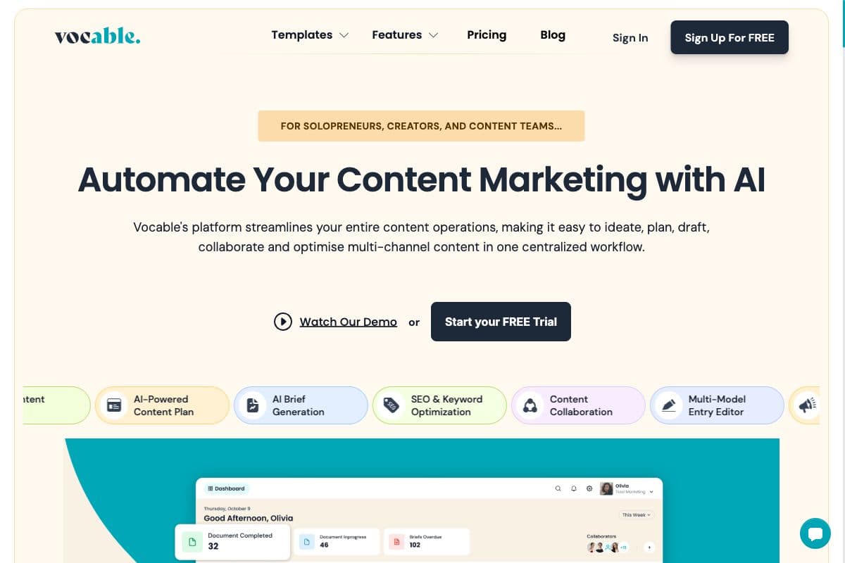 Vocable - Automate Your Content Marketing with AI