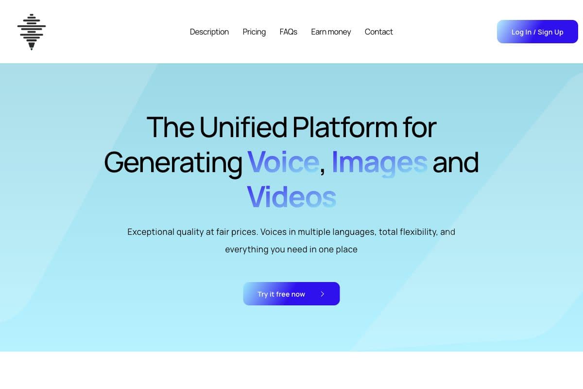 Voice-gen.ai - Unified Platform for Content Creation