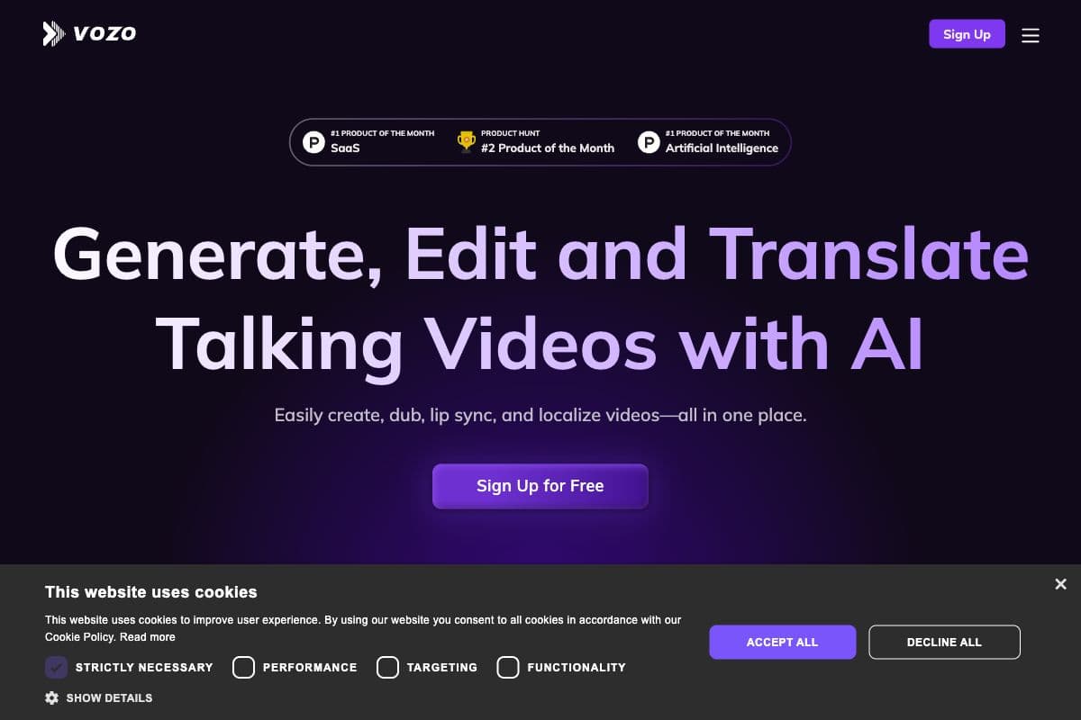 Vozo.ai: AI-Powered Video Creation and Editing Tools