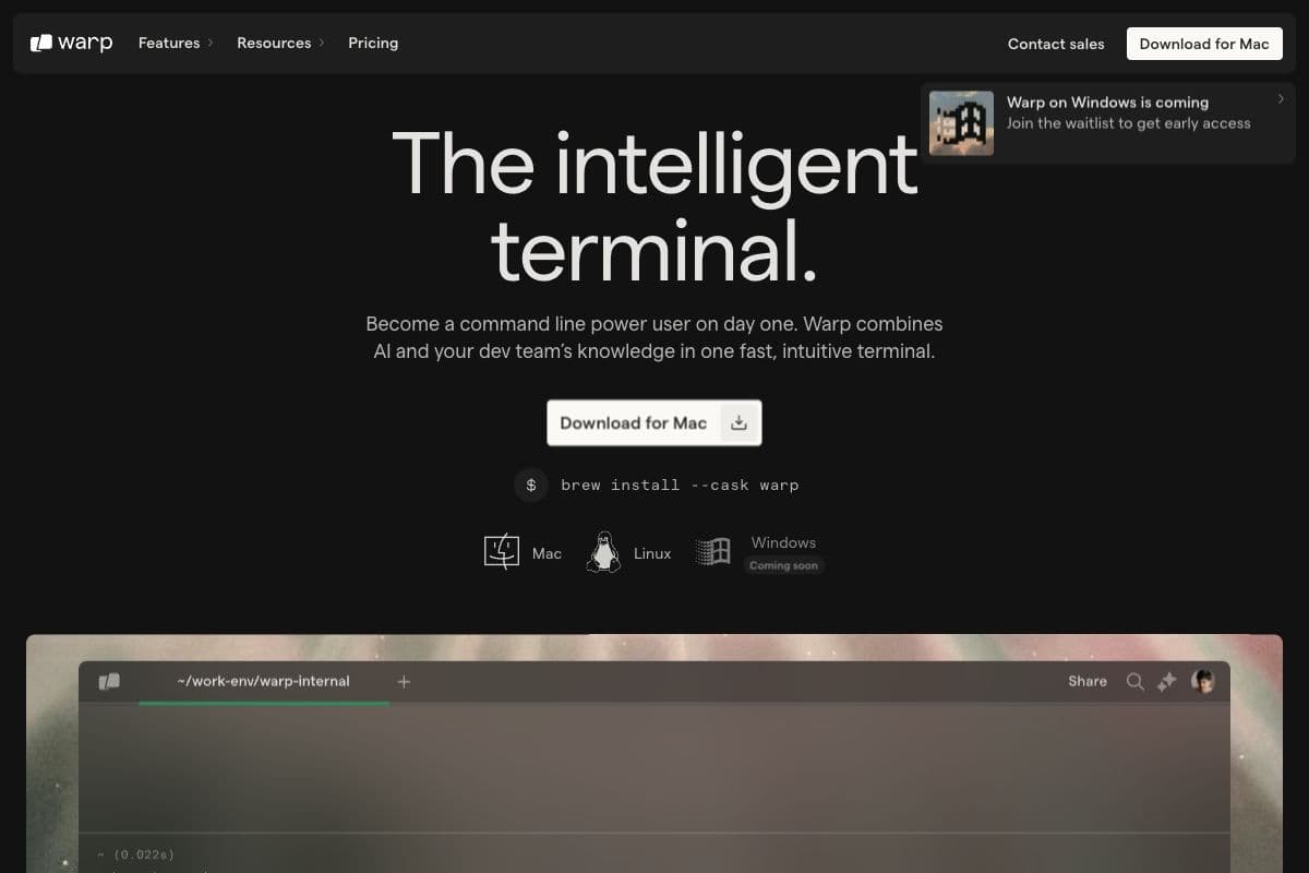 Warp: The Intelligent Terminal