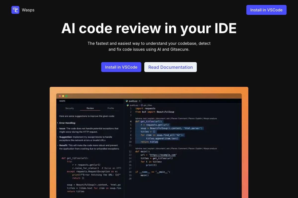 Wasps: AI Code Review for VSCode