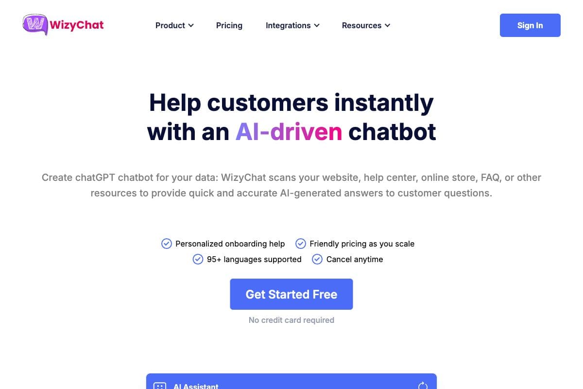 WizyChat: AI-Driven Chatbot for Customer Support