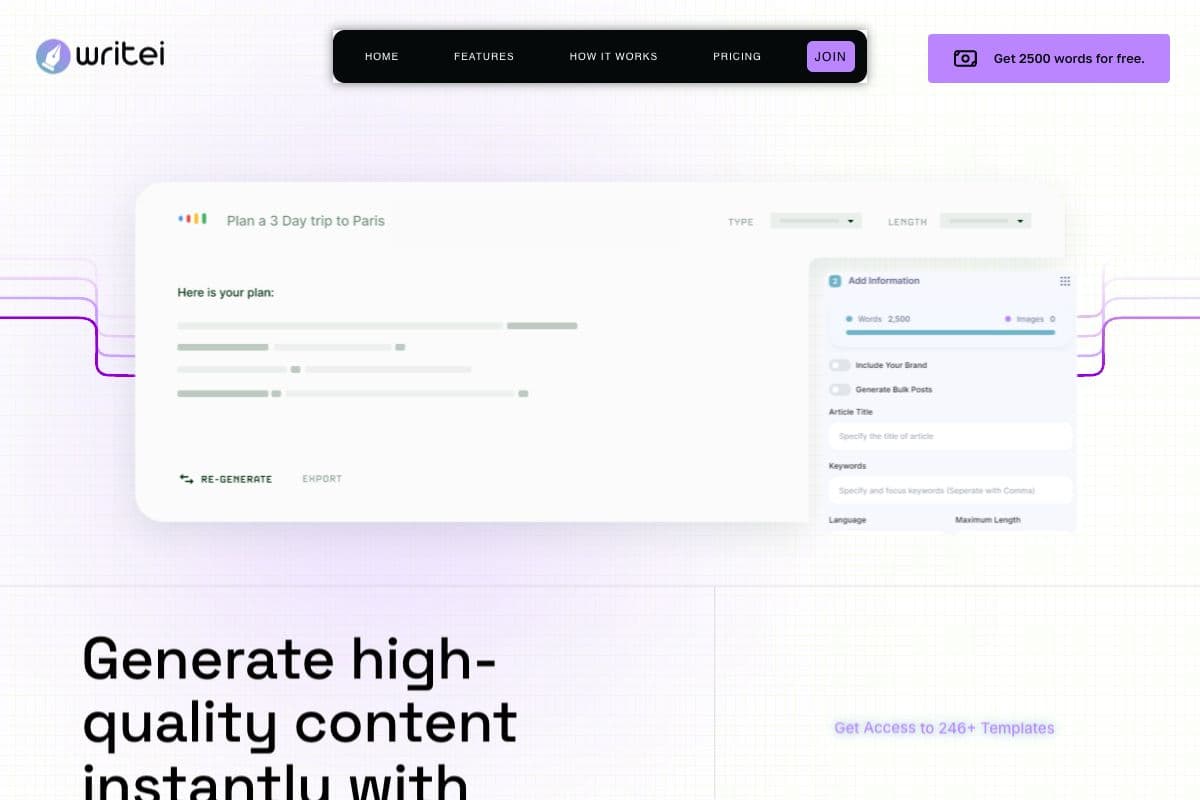 Writei: Advanced AI Writing Platform