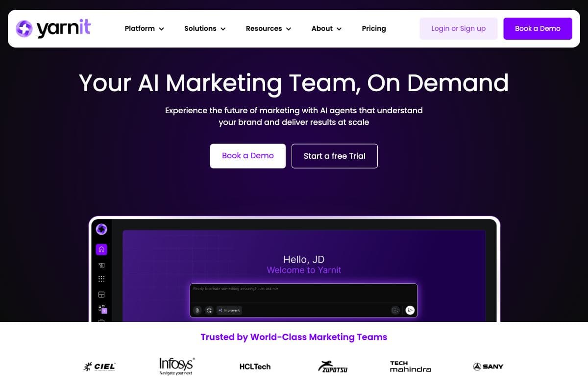 Yarnit - Your AI Marketing Team, On Demand