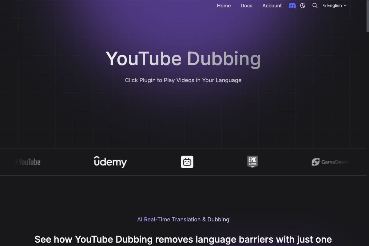 YouTube Dubbing: AI Real-Time Translation & Dubbing