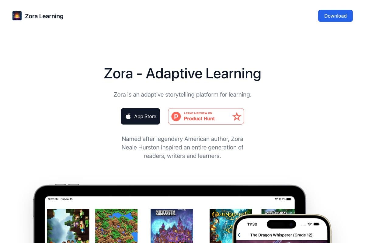 Zora Learning - Adaptive Storytelling Platform