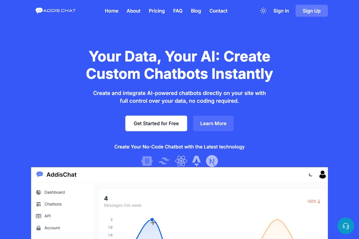 AddisChat - No-Code AI-Powered Chatbot Platform