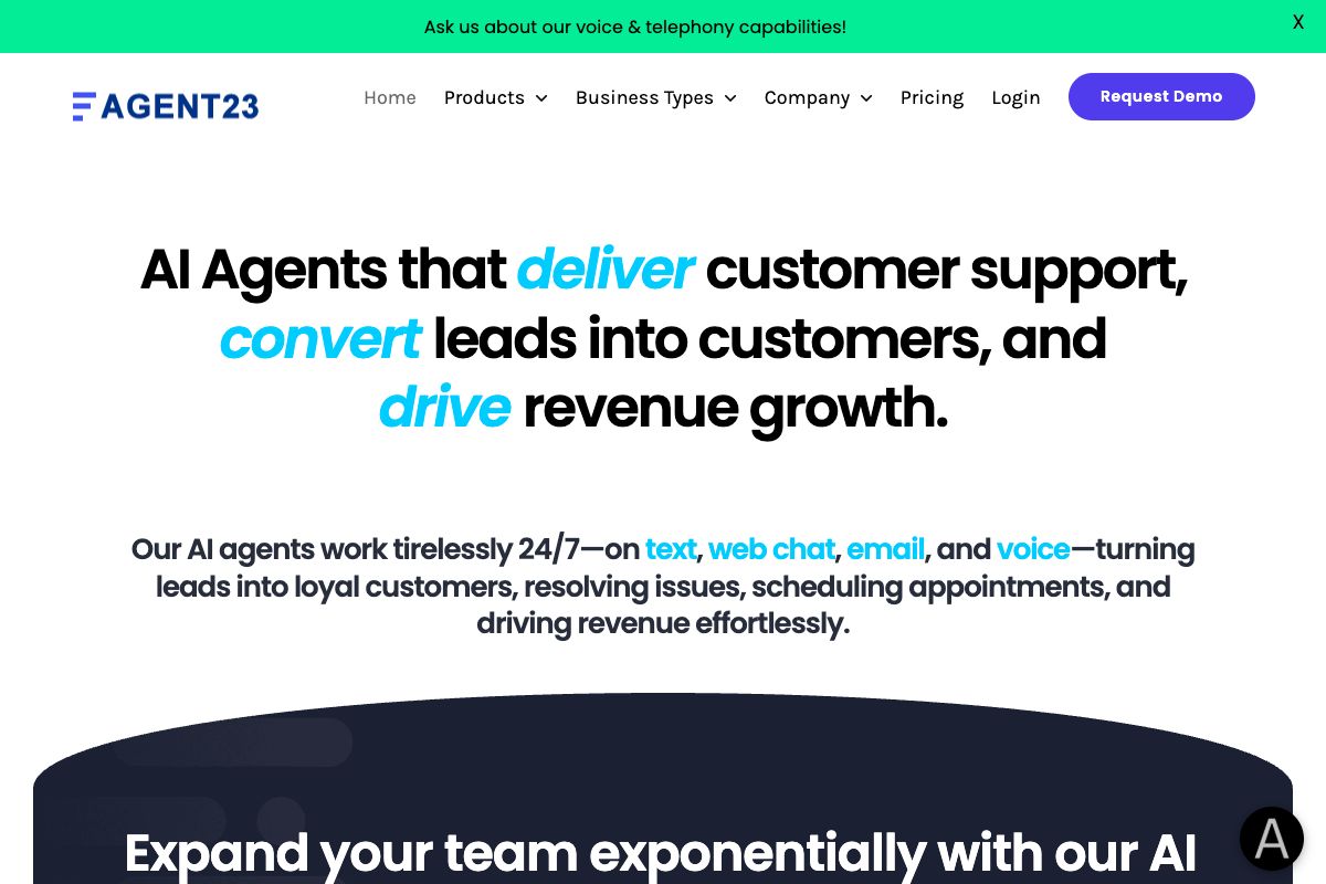 Agent23.AI - Intelligent Customer Support AI