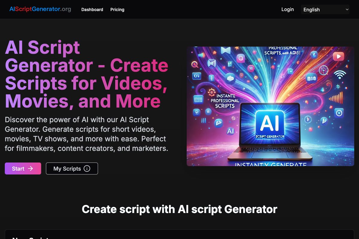 AI Script Generator - Create Scripts for Videos, Movies, and More