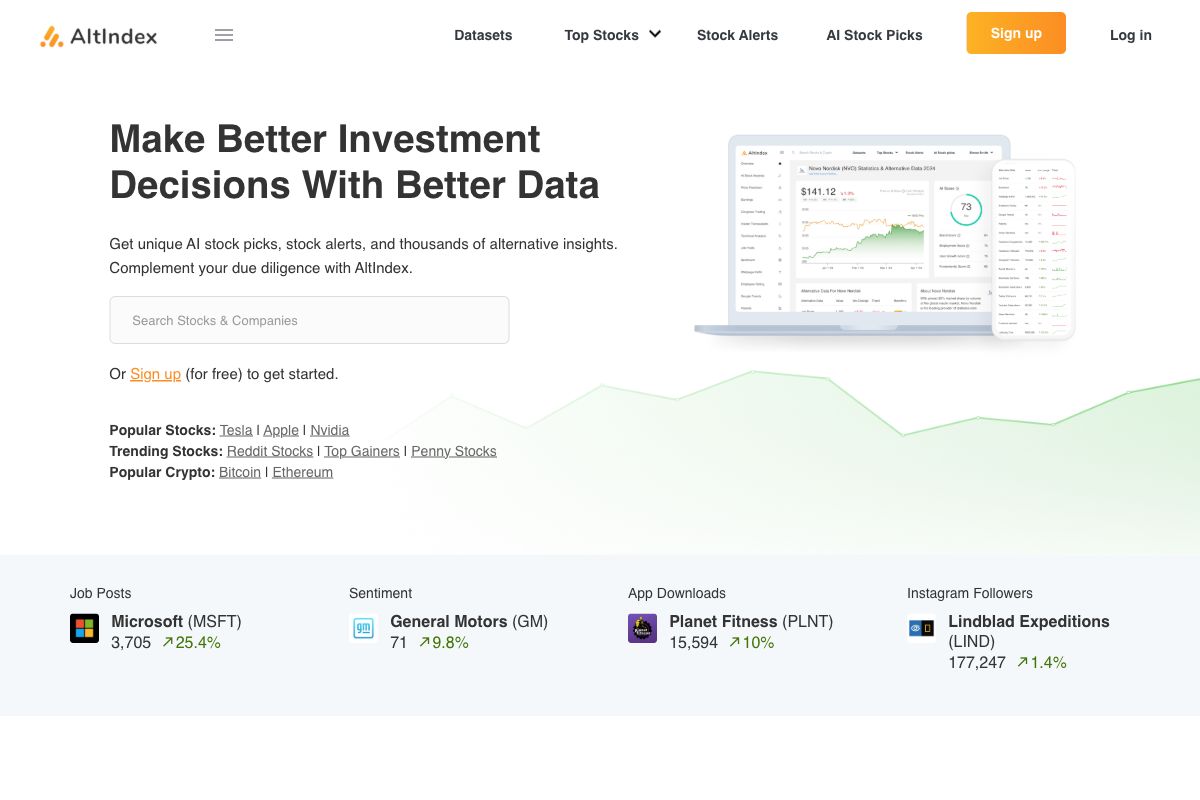 AltIndex - Better Investment Decisions with AI and Alternative Data