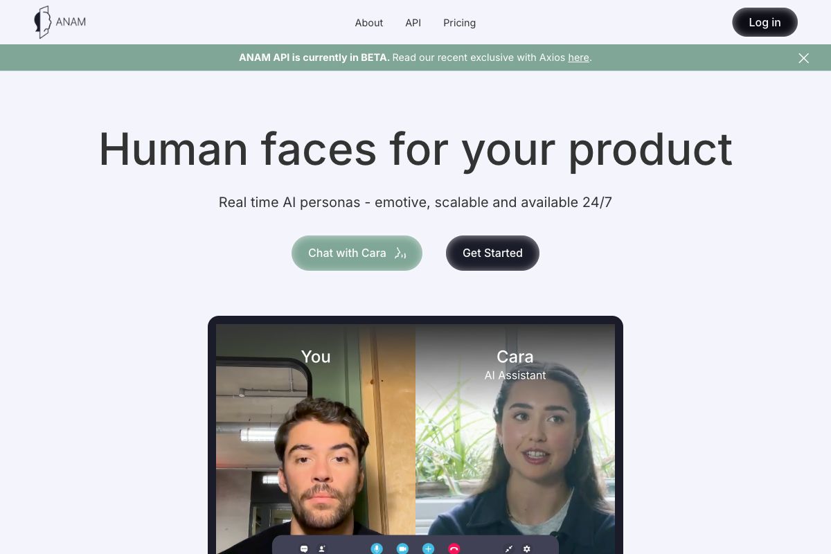 ANAM API: Real-Time AI Personas