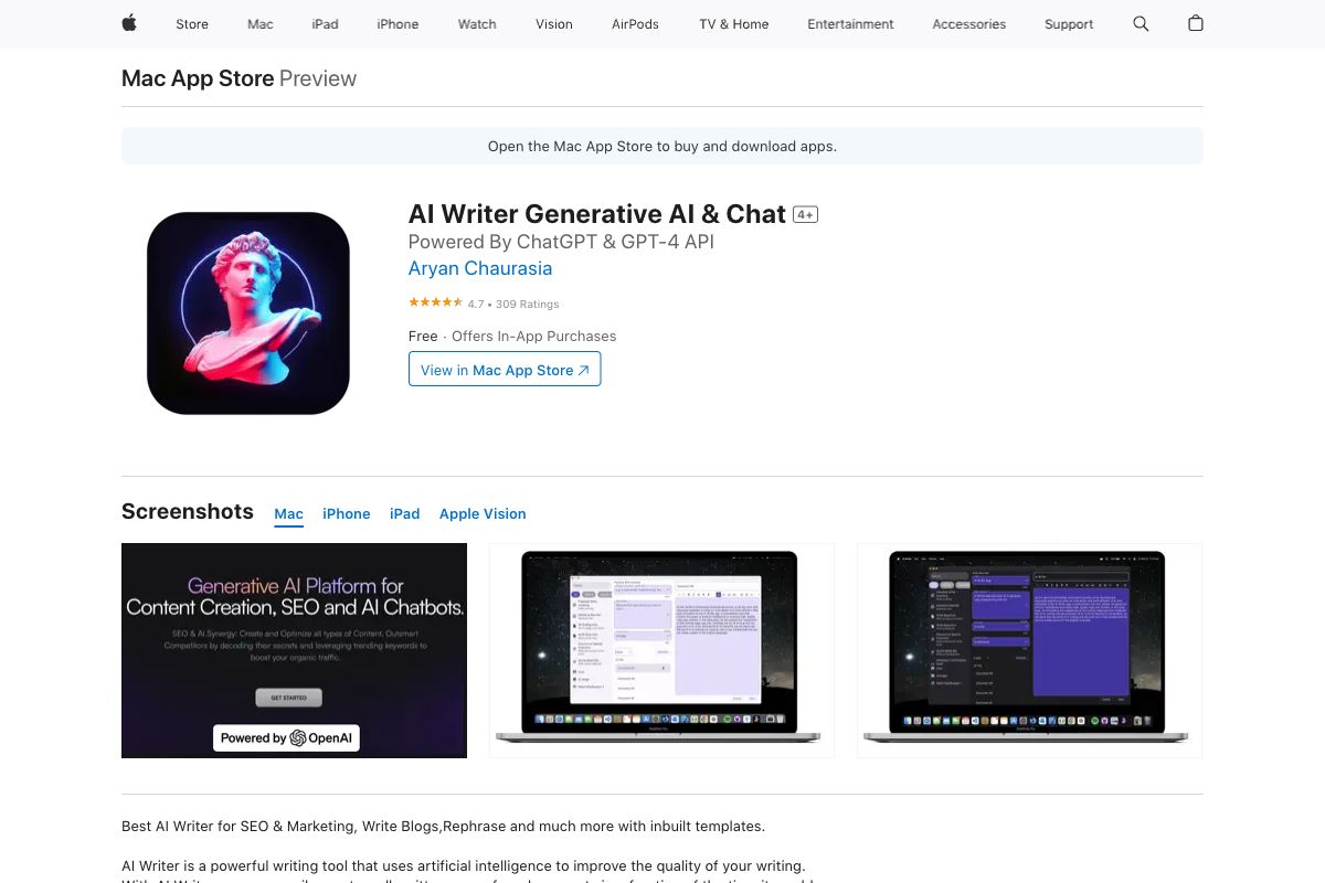 AI Writer Generative AI & Chat