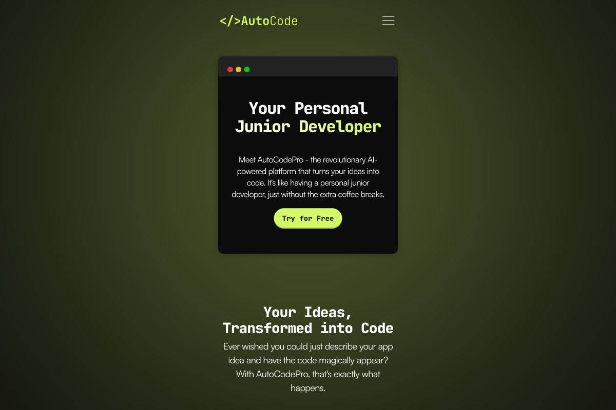 AutoCodePro - Turn Ideas into Code